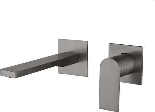 AQG Built-in Faucet Mixer for for Bathroom Sink Silver