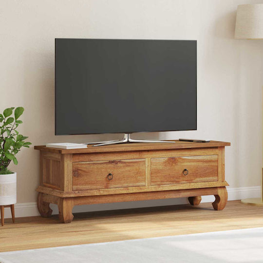 TV Stand Made of Solid Brown Wood L110xD35xH40cm