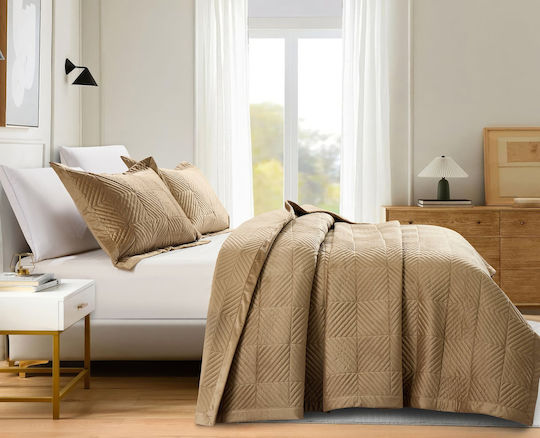 Liolios Home Подредба Покривало Полутораспално Lt Coffee 180x240см 2бр
