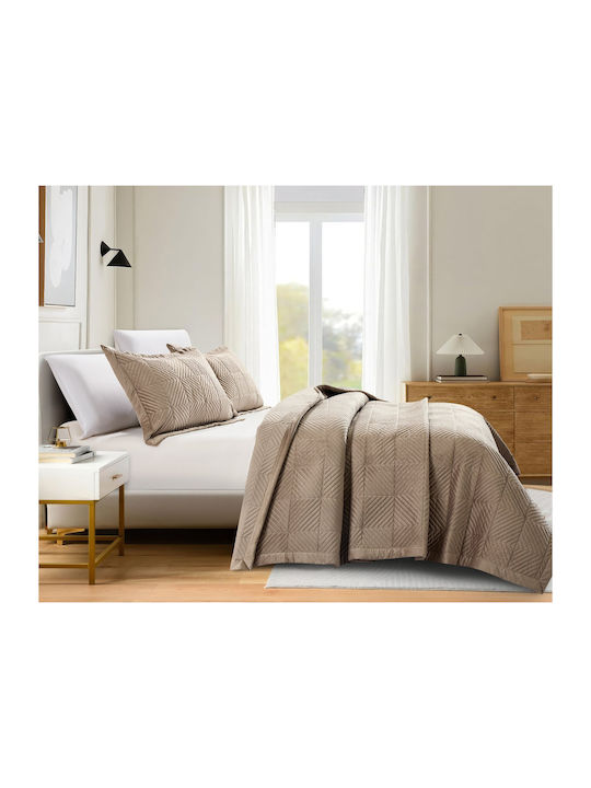 Liolios Home Set Coverlet Semi-double Taupe 180x240cm 2pcs