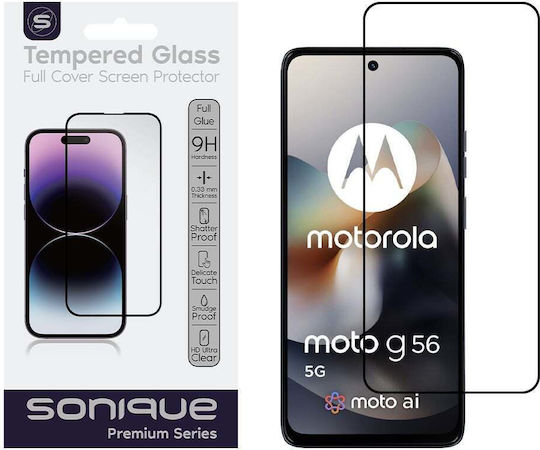 Hardy Glass Sonique Premium Serie Hd Vollflächiger Schutz 9h Motorola Moto G56 5g Schwarz