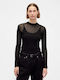Women's Long Sleeve Crop Sweater Black