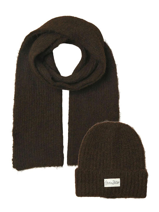Beanie Frauen Beanie Gestrickt in Braun Farbe