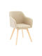 Safira Dining Room Artificial Leather Armchair Beige 57x58x84cm