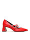 Leather Red Medium Heels