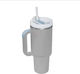 Pahar Cu Mâner Termos Din Oțel Inoxidabil / Plastic 1.2lt Gri Cu Pai Și Mâner