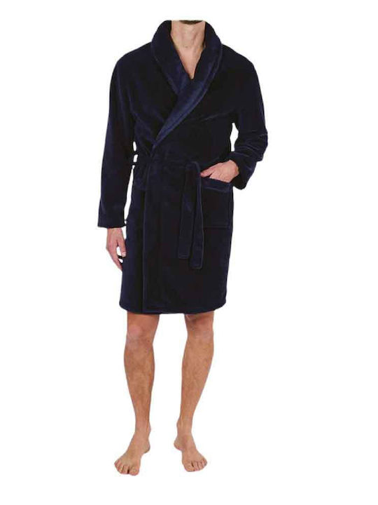 Daniel Hechter Men's Winter Pajama Robe Dark Blue