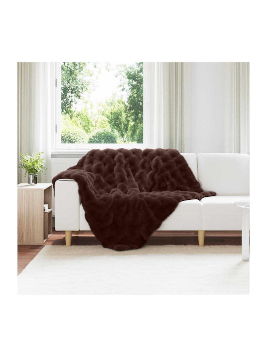 vidaXL Κουβέρτα Γούνινη Υπέρδιπλη 220x240εκ. Καμηλοπάρδαλη