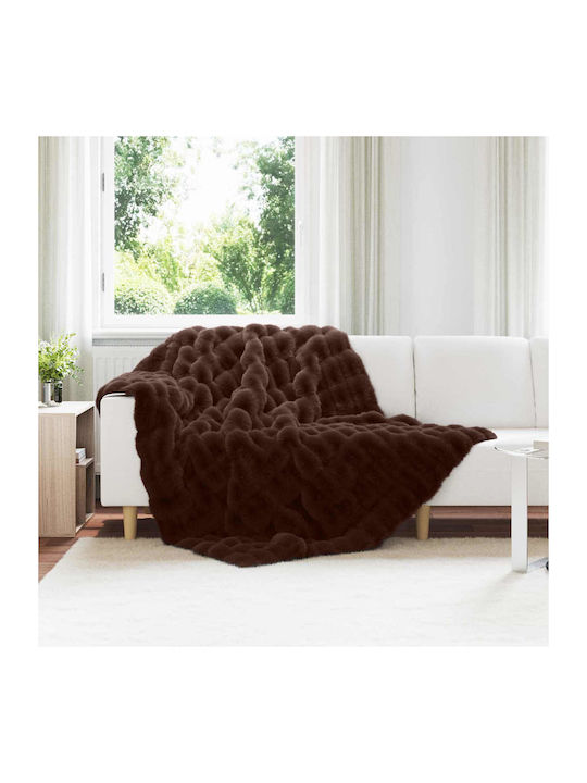 vidaXL Pătură Blănoasă Simplă 150x220cm Camelopard