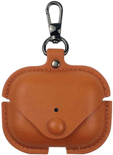 Case Leather with Hook in Brown color for Apple AirPods Pro 3