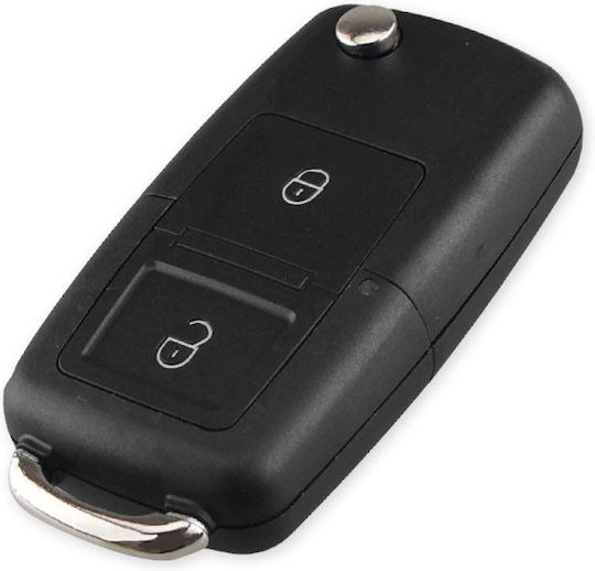 Techstar Car Key Case Compatible Volkswagen Seat Skoda Golf Leon Octavia 2 Buttons