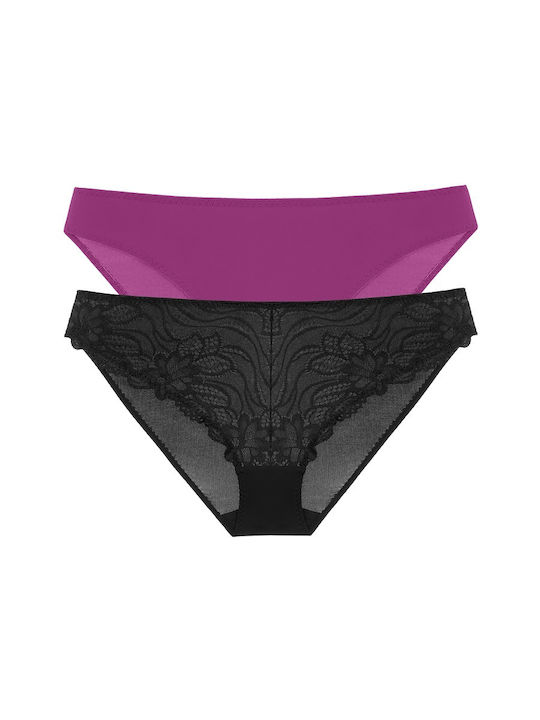 Women's Slip 2Pack Noir-fuchisia