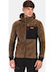 Ανδρική Ζακέτα Fleece με Κουκούλα Brown