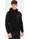 Men's Fleece Cardigan with Hood Black