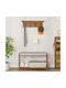 vidaXL Vintage Wooden Wall Hanger 8 Hooks Brown 70x20x10cm