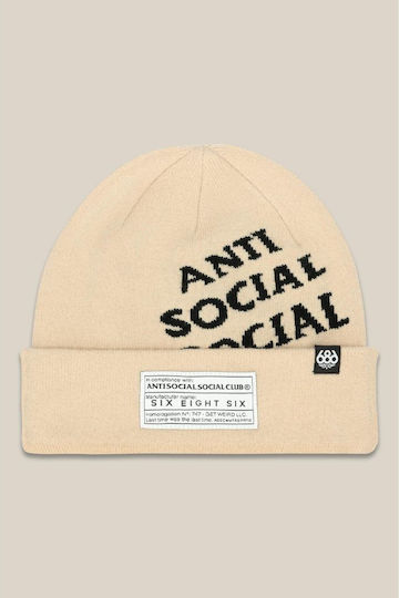 Beanie Unisex Beanie Knitted in Beige color