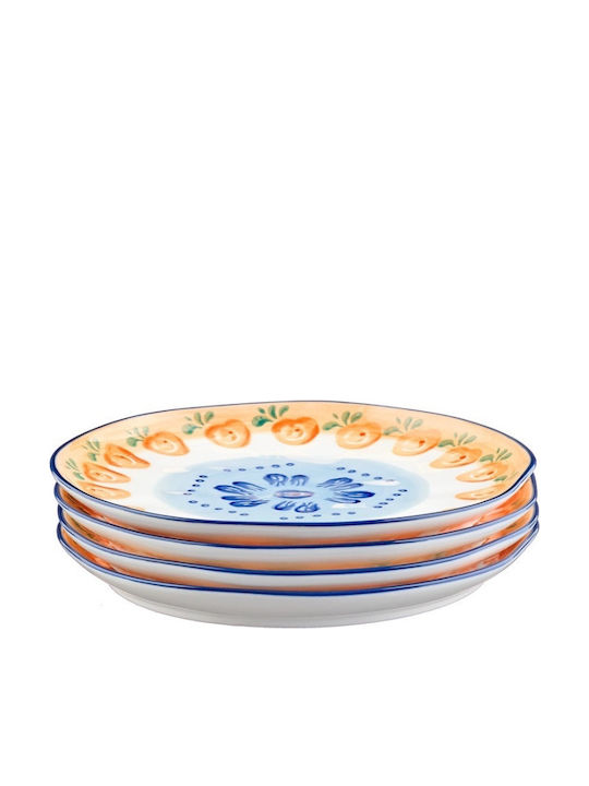 Björn Farfurie Deșert din Porțelan Multicolor cu Diametru 20cm 4buc