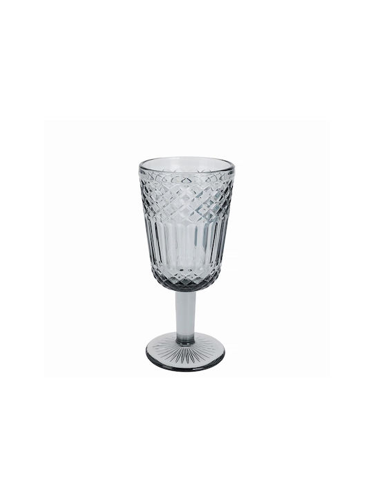 Zaros Set of Glasses for White Wine made of Glass in Gray Color Stemmed 300ml 6pcs