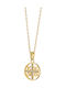 Oxzen Colier talisman Constantin Amulet Placat cu aur cu Zirconiu