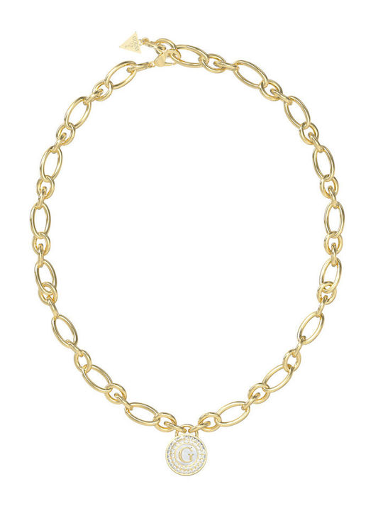 Guess Κολιέ Φυλαχτό από Επιχρυσωμένο Ατσάλι Guess Κολιέ Φυλαχτό από Επιχρυσωμένο Ατσάλι