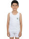 Defne Baby White Skier Bear Kids' Undershirt Tank Top White