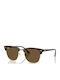 Ray Ban Clubmaster Unisex Sunglasses with Brown Frame and Brown Lens RB3016 687853