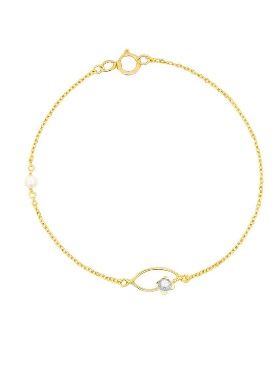 Daskalakis Women's Bracelet Handcuffs made of Gold 9K