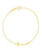 Daskalakis Women's Bracelet Chain with Cross design made of Leather