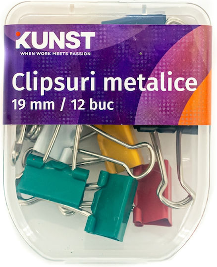 Clips Kunst Metall 19mm 12 Stück