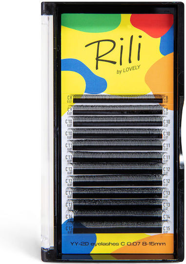 New Lovely Eyelash Extensions Yy-2d Rili 12 Lines Mix C0.07 7-15mm