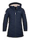 Wasserdichtes Kinderjacke Gesteppt mit Futter & Kapuze Marineblau