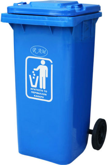 Kunststoff Gewerbliche Abfallbehälter Recycling Räder 120Es Blau