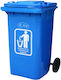 Plastic Coș de gunoi Reciclare Coșuri de gunoi cu roți 240lt Albastru