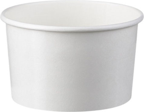 Set 50 Paper Ice Cream Bowls with Capacity 237ml White