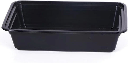 750ml Microwave Safe Rectangular Black Heavy Disposable Plastic Tableware Wholesale 50 pcs