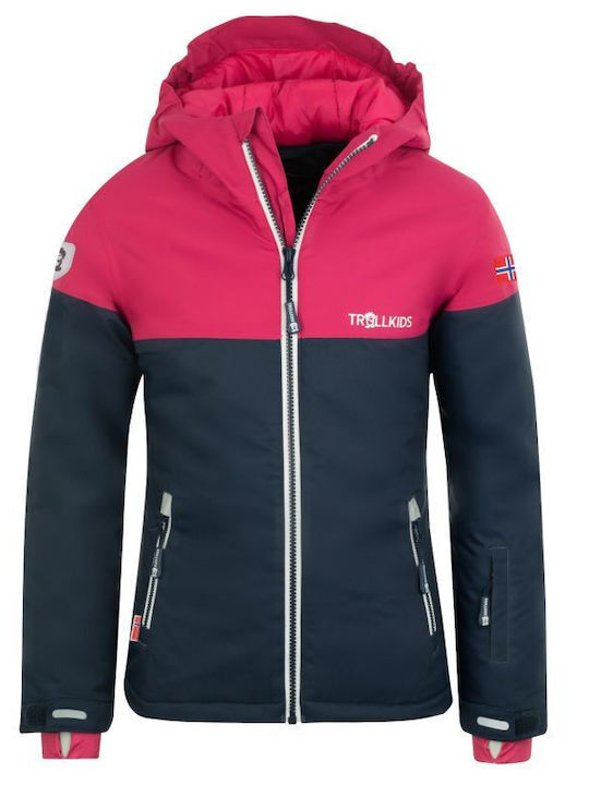 Wasserdicht Kinder Freizeitjacke mit Kapuze Navy/pink