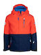 Wasserdicht Kinder Freizeitjacke mit Futter & Kapuze Orange/navy