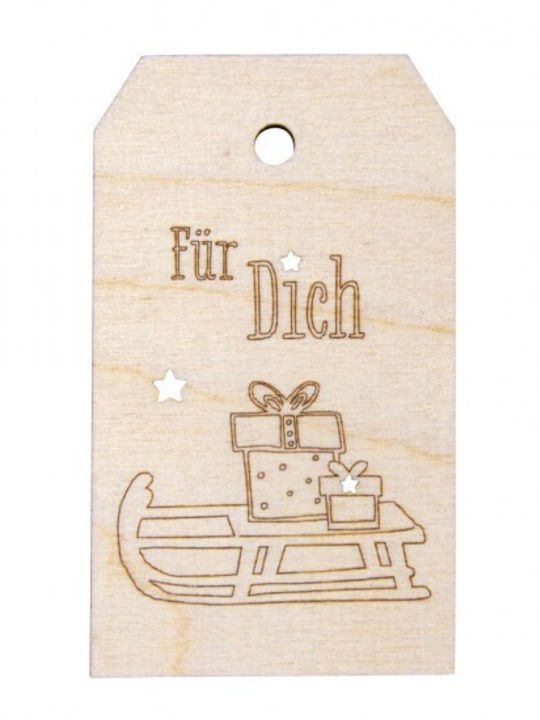 Holzschild 4,8x8,2cm Schlitten