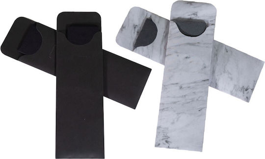 Maßbeutel Messer Gabel Serviette Weiß Schwarz Deckel & Tischsets 40x40cm 2-lagig 11461 Schwarze