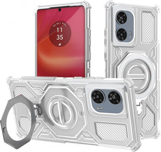 Techsuit Carbon Back Cover Σιλικόνης Λευκό (Motorola Edge 50 Fusion)
