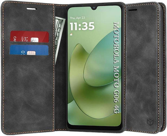 Wallet Piele artificială / Piele Negru (Motorola Moto G06, SKYDDAR INNOVATION)