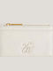 Marleah Large Leather Women's Wallet Cards Ecru