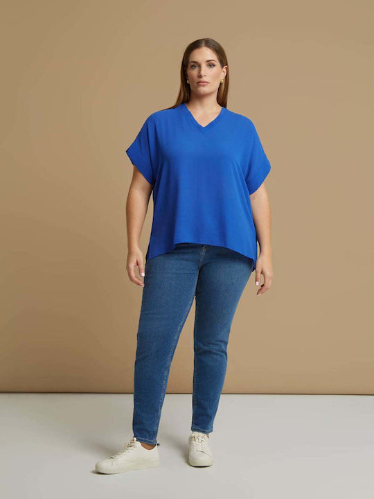 Mat Fashion Bluza Damă Mâneci Scurte cu Decolte...