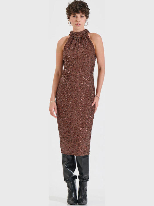 Midi Abendkleid Brown