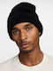 Peak Beanie Unisex Σκούφος Πλεκτός σε Μαύρο χρώμα
