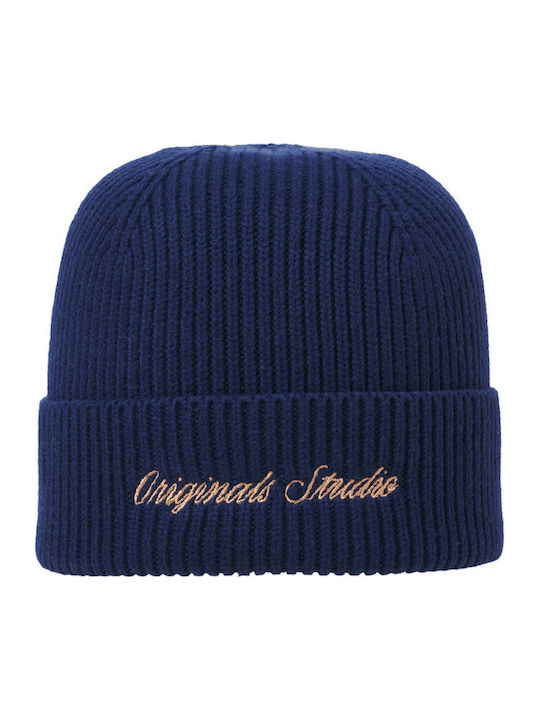 Beanie Beanie Knitted in Navy Blue color