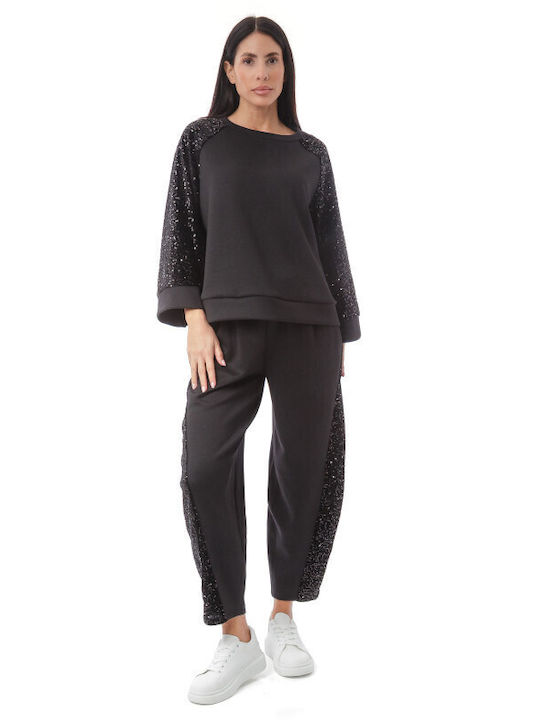 Silia D Sweatpants Set Black