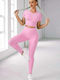 Instruire Set de femei cu Cropped Colanti Talie inalta Pink