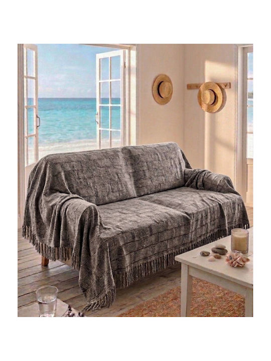 Kraft World Armchair Throw 180x220cm Grey TUR12-180X220-Grey