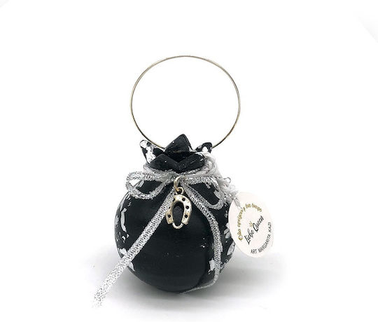 LiebeQueen Handmade Окачен Гоури Нар Черен Керамичен 5.5x7см 1бр